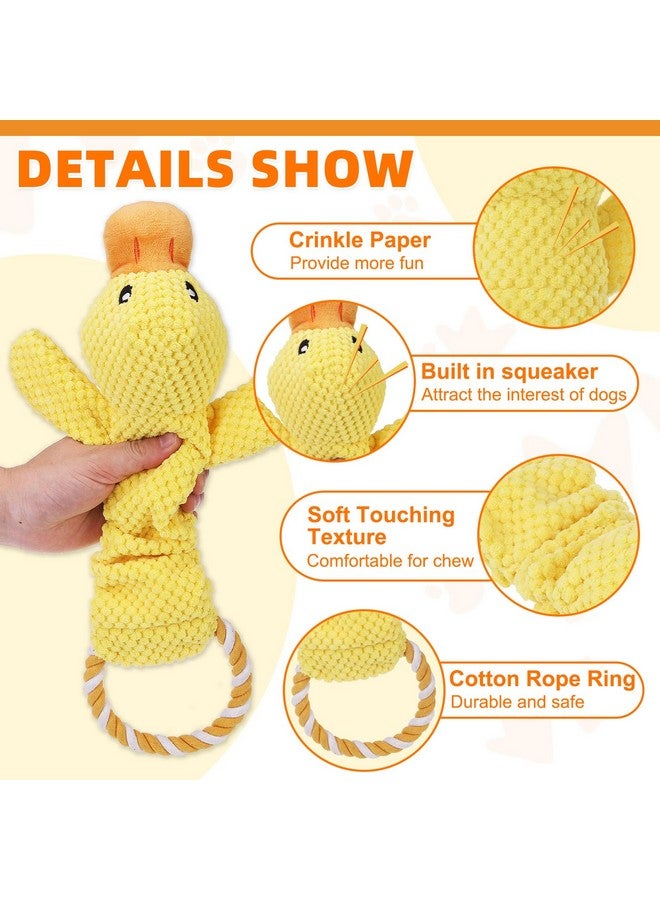 KOOLTAIL Duck Tug of War Dog Squeaky Toys, Interactive Puppy Plush Toys with Crinkle Paper, Large Pull Dog Toy for Indoor and Outdoor Play, Stuffed Soft Pet Chew Toy for Small Medium Large Dogs Yellow - Image 3