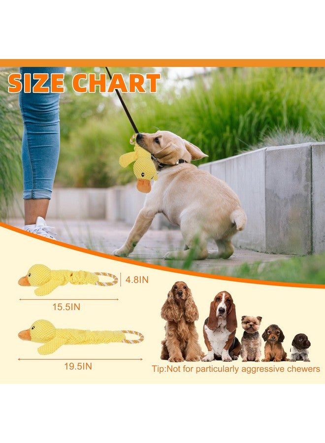 KOOLTAIL Duck Tug of War Dog Squeaky Toys, Interactive Puppy Plush Toys with Crinkle Paper, Large Pull Dog Toy for Indoor and Outdoor Play, Stuffed Soft Pet Chew Toy for Small Medium Large Dogs Yellow - Image 2