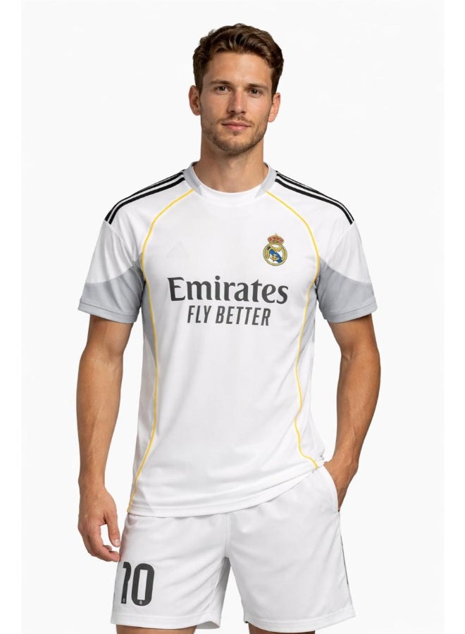 Toyland Men’s Real Madrid Home Football Jersey Set – Adult Sports T-Shirt & Shorts Kit-Small - Image 2