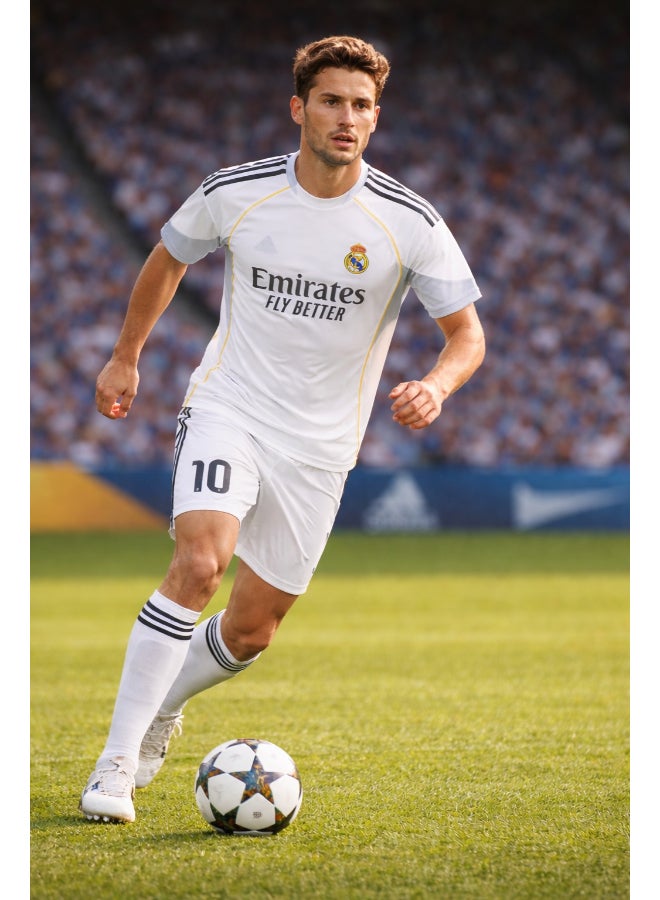Toyland Men’s Real Madrid Home Football Jersey Set – Adult Sports T-Shirt & Shorts Kit-Small - Image 4