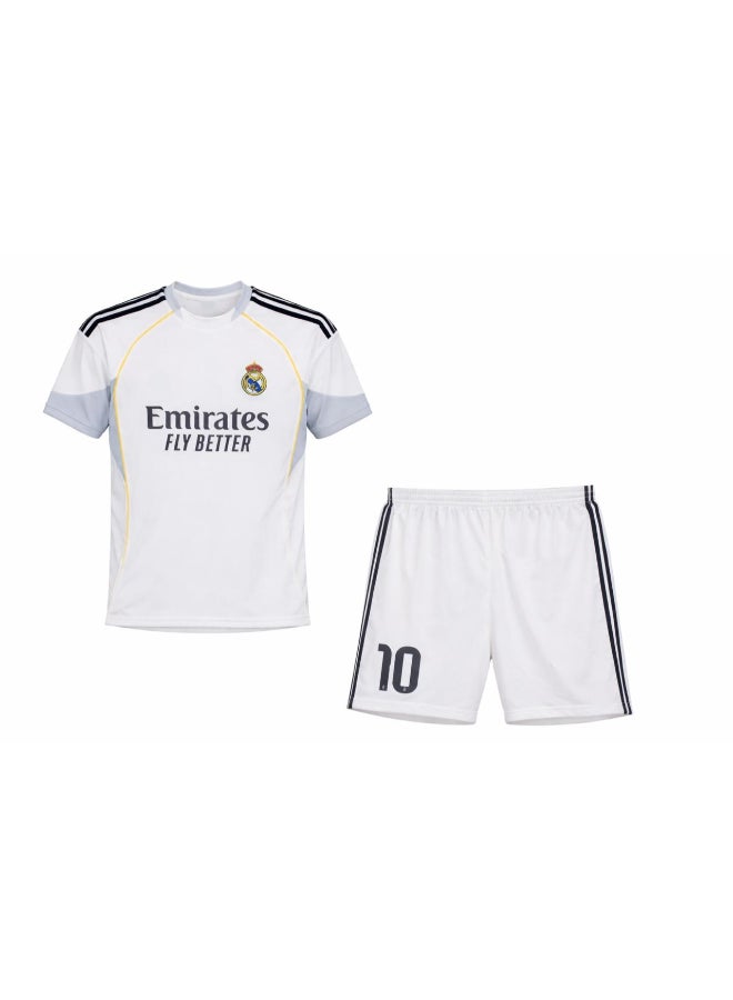 Toyland Men’s Real Madrid Home Football Jersey Set – Adult Sports T-Shirt & Shorts Kit-Small - Image 1