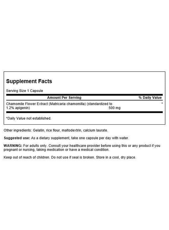 Swanson Chamomile Flower Extract 500 Milligrams Standardized to 1.2% Apigenin 6 mg per Capsule 60 Capsules - Image 2