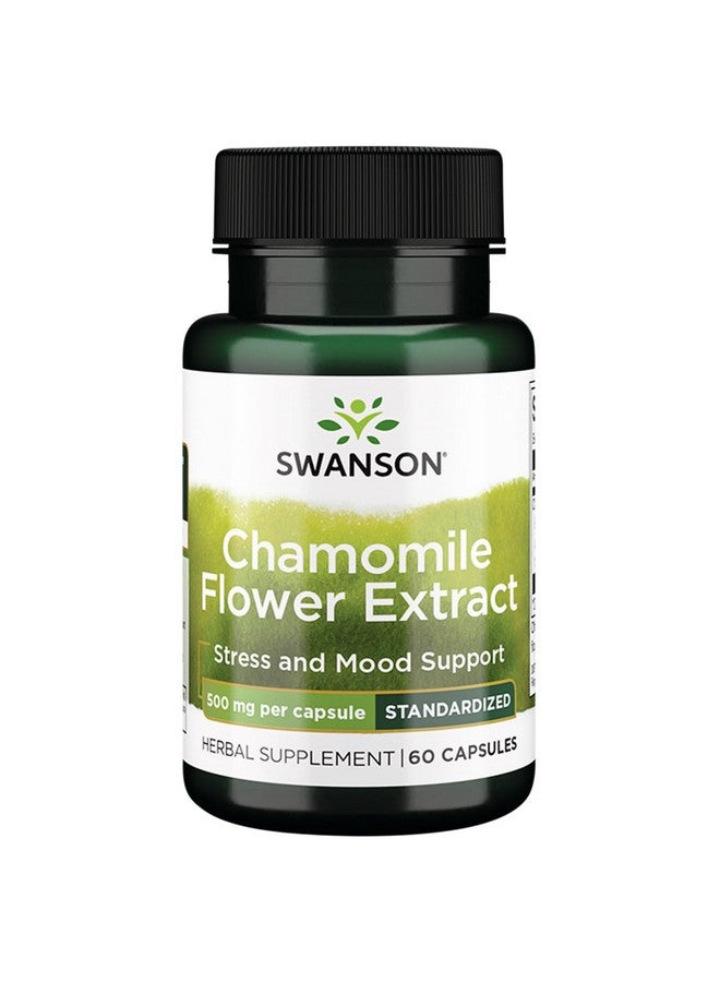 Swanson Chamomile Flower Extract 500 Milligrams Standardized to 1.2% Apigenin 6 mg per Capsule 60 Capsules - Image 1
