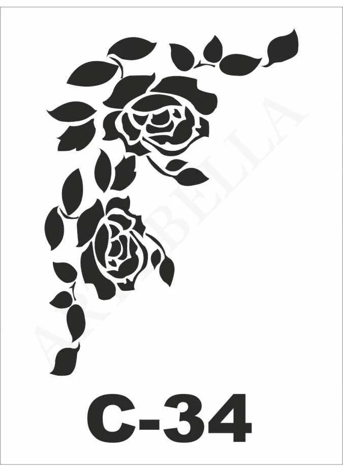 Artebella Stencil Template 15X20 cm Model No: C-34