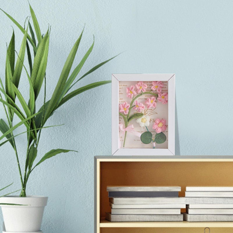 Handmade Knit Flowers Photo Frame | Artificial Hand- Knitted Sunflower Bouquet Wall Decor,Home Offices Decors, Desk Tabletop Ornaments, Gift for Mother’s Day, Anniversary, Wedding - Image 4