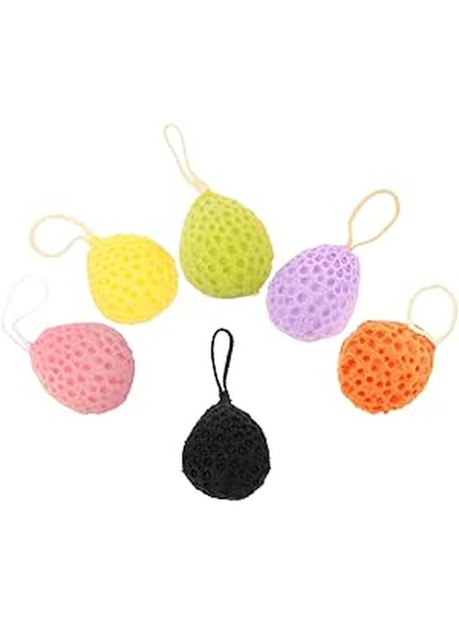 6pcs Multi Color Bath Sponge Set Exfoliating Body Scrubber Honeycomb Shower Accessories - Image 1