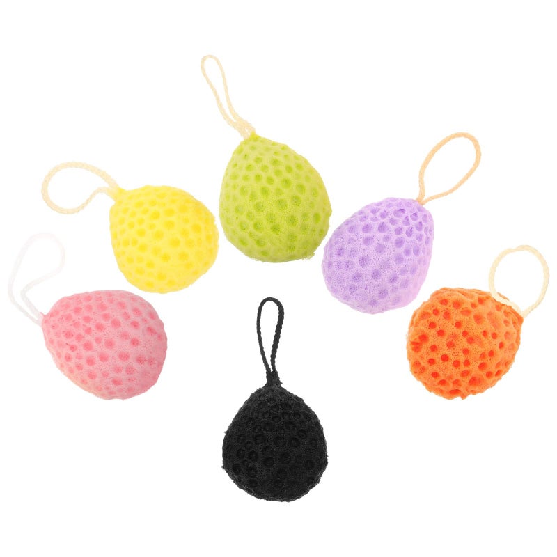 6pcs Multi Color Bath Sponge Set Exfoliating Body Scrubber Honeycomb Shower Accessories - Image 2