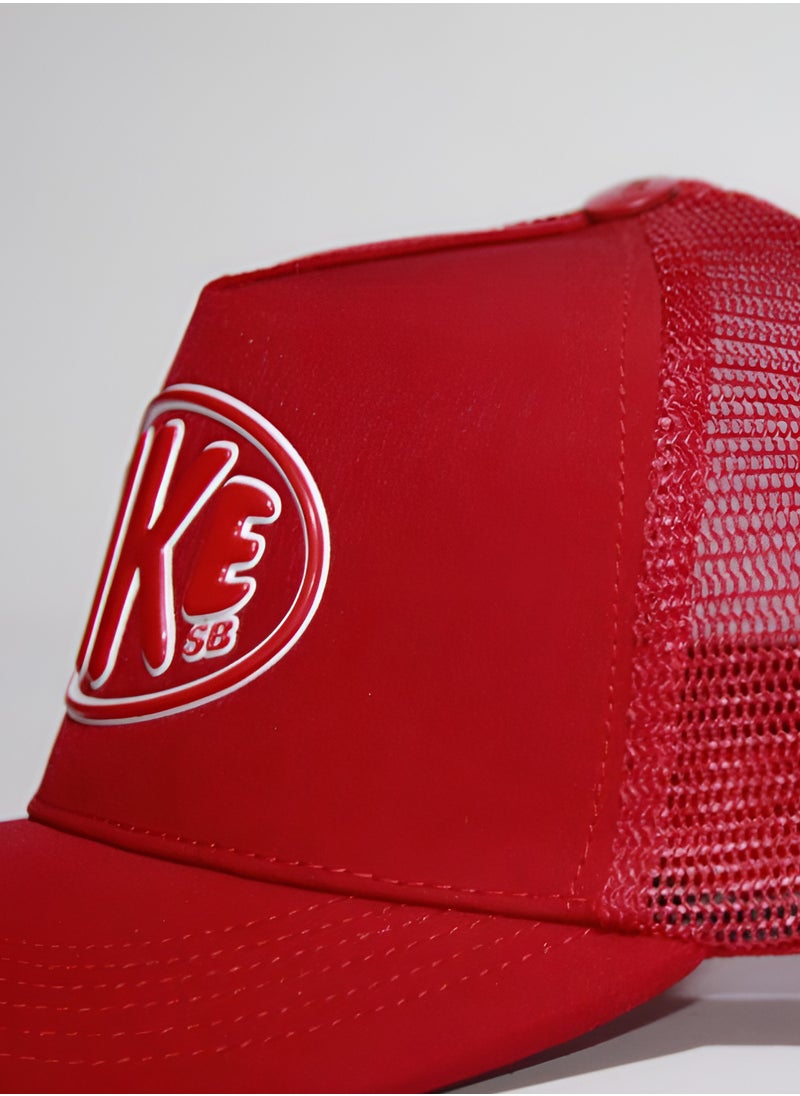 NIKE ORIGINAL -Nike SB Oval Logo Trucker Cap - Red  - Image 4
