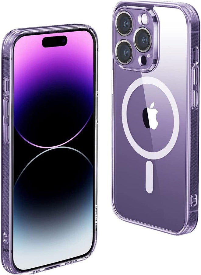 Magnetic iPhone 14 Pro Magsafe Case 6.1 Inch Slim Thin Magnetic Case, Yellowing-Resistant, Anti-Drop Shock Absorption, Anti-Scratch and Hard Back Crystal Case Cell Phone Cover for iPhone 14 Pro Case Clear  - Image 1