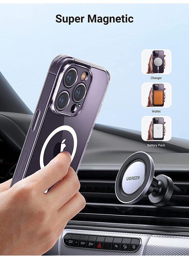Magnetic iPhone 14 Pro Magsafe Case 6.1 Inch Slim Thin Magnetic Case, Yellowing-Resistant, Anti-Drop Shock Absorption, Anti-Scratch and Hard Back Crystal Case Cell Phone Cover for iPhone 14 Pro Case Clear  - Image 4