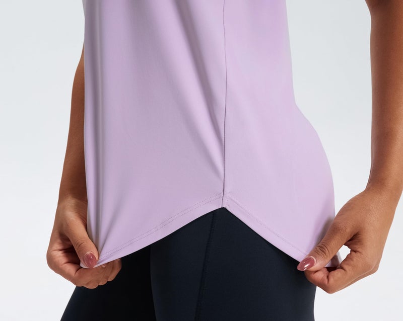 JOYSPELS Workout Tank Tops for Women, Ice Silk Quick Dry Athletic Running Shirts, Loose Fit Racerback Gym Tops Mauve - Image 4