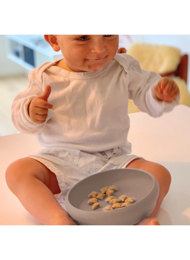 NAOMI Silicone Plates for Toddlers and Silicone Bowls for Toddlers | Perfect Baby Silicone Plate for Baby Led Weaning - Black and Grey - Set of 2 - Image 4
