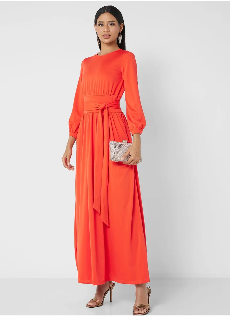 Khizana Belted A-Line Dress