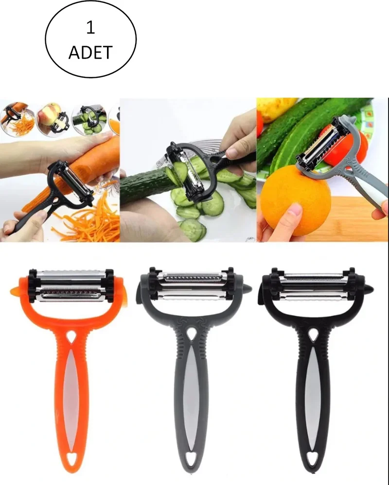 رويالكس 3 Head Steel Peeler with Colored Handle - Peeler