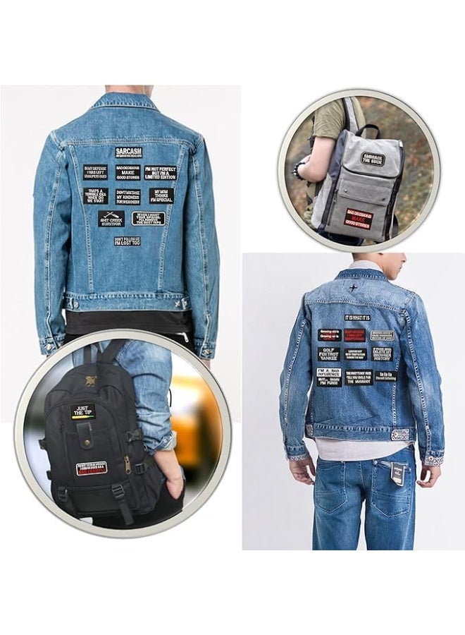 36 pcs Iron On Patch,Funny Phrases Slogan Letter Sew on/Iron on Word Embroidered Patches for Motorcycle Biker Vest Jackets Backpacks Jeans Hat Clothing Bag Gear, Uniform - Image 2