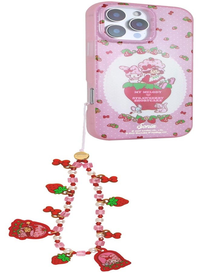 Sonix x Sanrio Beaded Phone Charm | Beaded Wristlet, Universal Phone Strap, and Detachable Cell Phone Lanyard with Silicone Charms | My Melody x Strawberry Shortcake - Image 4