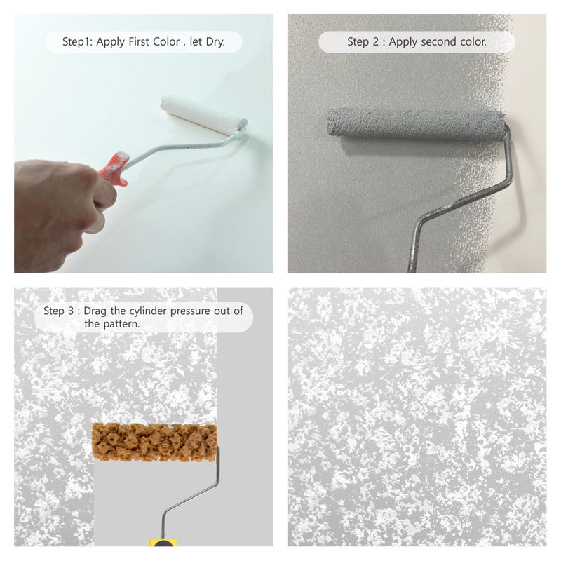 Hanroy Sponge Paint Roller Small 6" for Texture Painting Decorators Brush Tool, Fast and Easy Pattern Art Sponge Roller for Home Wall(M60) - Image 3