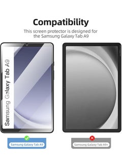SNBFA 2 PCS Samsung Galaxy Tab A9 Screen Protector,Full Coverage 9H Tempered Glass Film,HD Clear Scratch Resistant 2.5D Edge HD Clarity  - Image 2