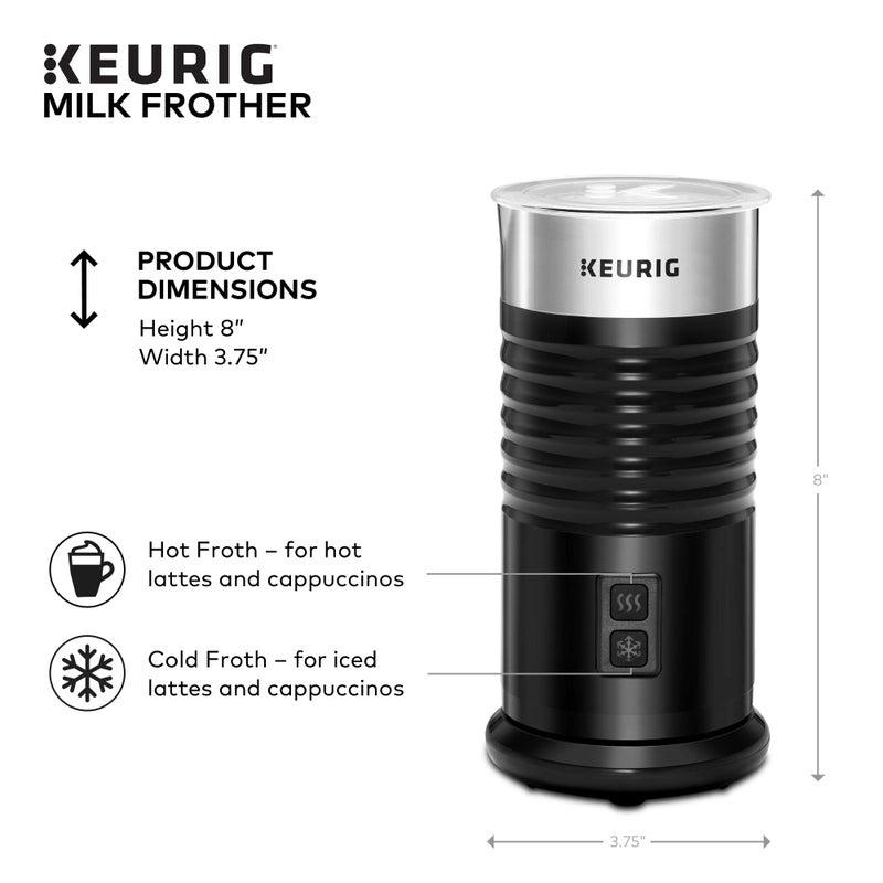 Keurig Keurig Standalone Frother Works Non-Dairy Milk, Hot and Cold Frothing, 6 Oz, Black  - Image 4