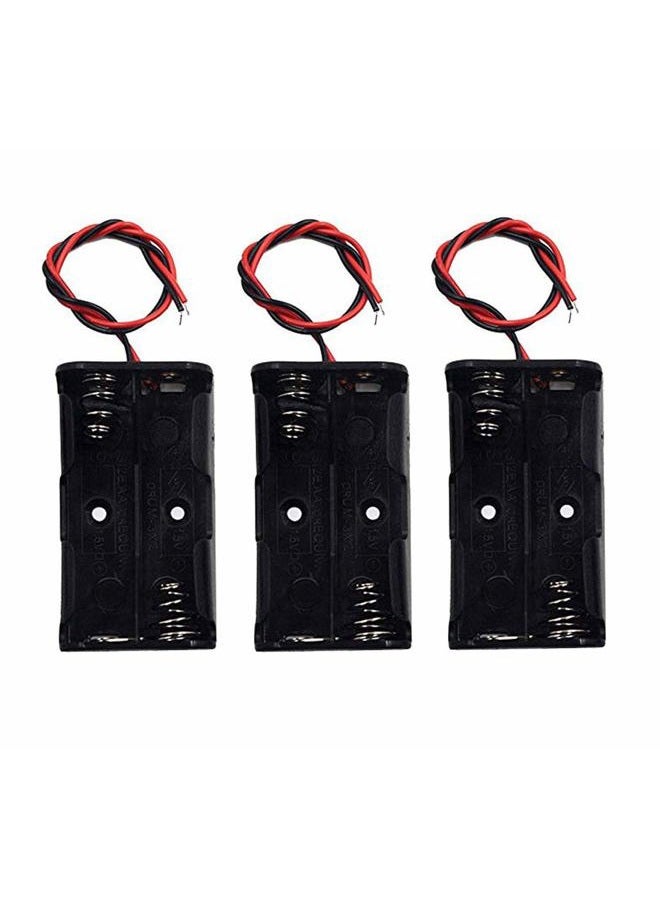 LAMPVPATH (Pack of 3) 2 AA Battery Holder, 2 AA Battery Holder with Leads, 2 AA Battery Holder with Wires - Image 2