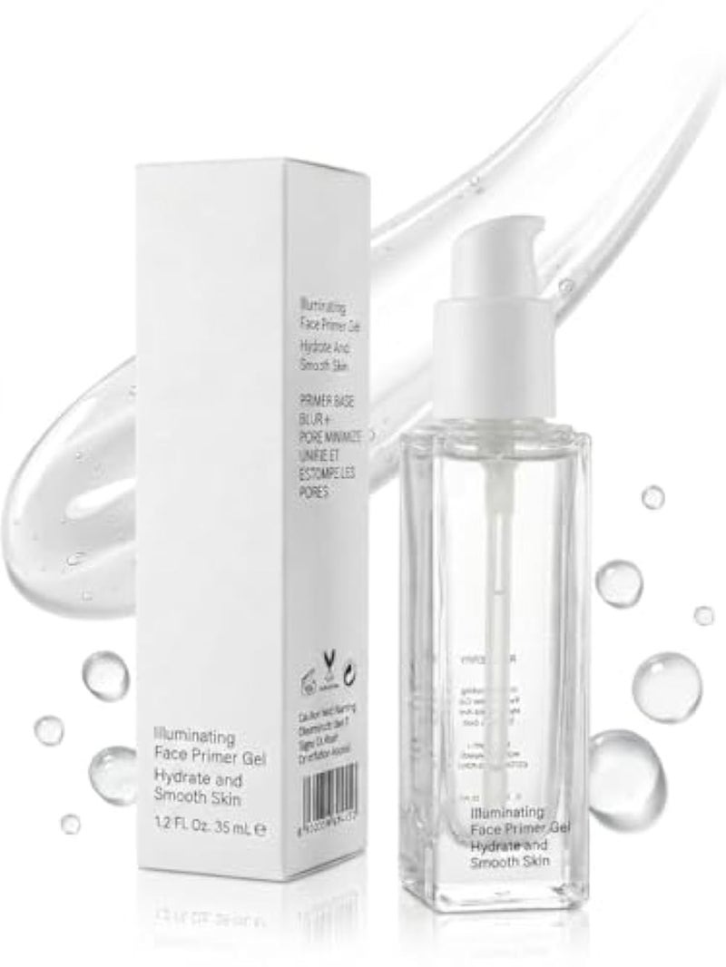 Primer, Gel-Based & Hydrating Face Primer For Smoothing Skin & Gripping Makeup, Moisturizes & Primes, Clear GEL 35ML - Image 1