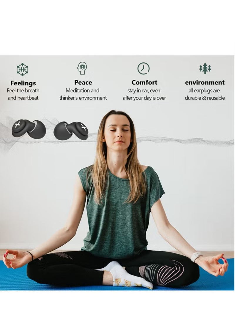 imebobo Noise Reduction Ear Plugs-40 dB Noise Cancelling Reusable Hearing Protection in Flexible Silicone for Sleeping Traveling Concerts Work & Swimming,2 Wearing Styles Black - Image 5