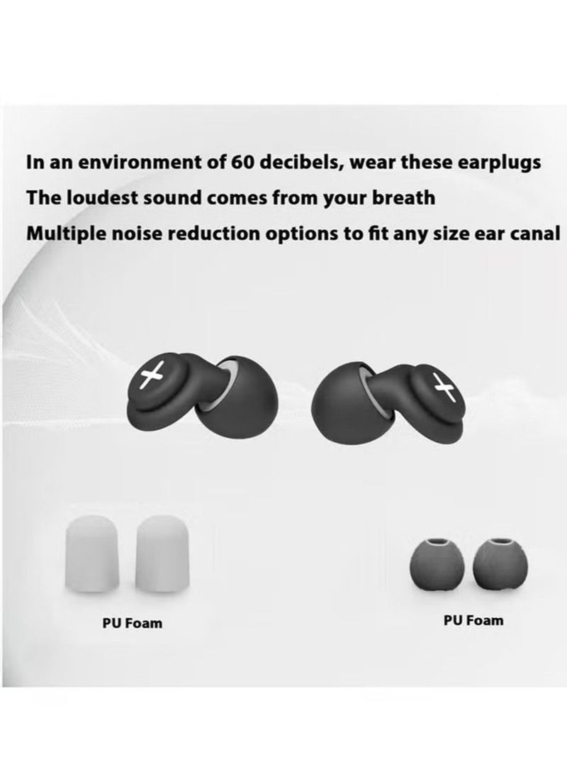 imebobo Noise Reduction Ear Plugs-40 dB Noise Cancelling Reusable Hearing Protection in Flexible Silicone for Sleeping Traveling Concerts Work & Swimming,2 Wearing Styles Black - Image 3
