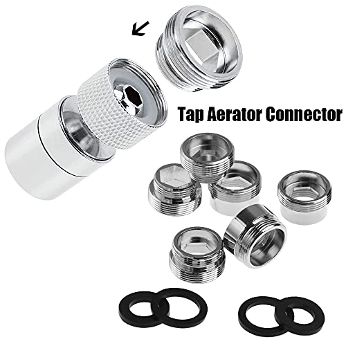 Toolstar Faucet Water Aerator Adapter, Brass Tap Water Filter Aerator Connector, 20mm to 22mm NPT Thread Adapter (Female to Male) - Image 3