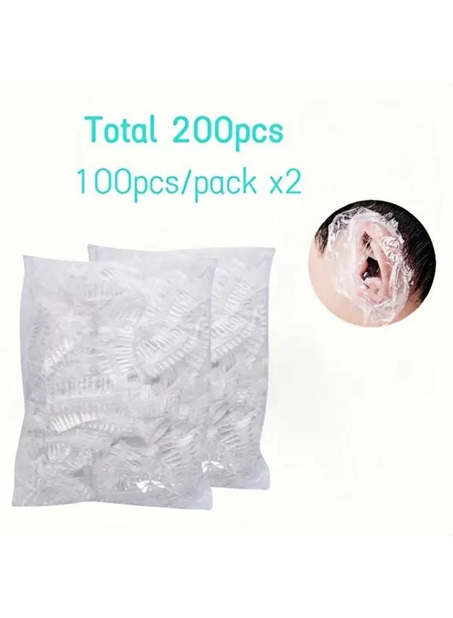 200pcs Disposable Waterproof Ear Covers Elastic Ear Protectors For Hair Dye Perm Salon - Image 1