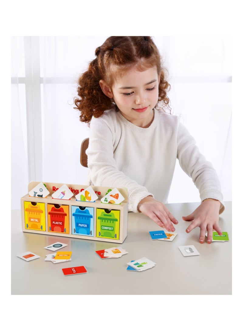 Mini Recycling Centre Wooden Playset for Kids – Educational Sorting Game with Bins, Trucks & Signs – Montessori Environmental Awareness Toy for Ages 3+ - Image 5