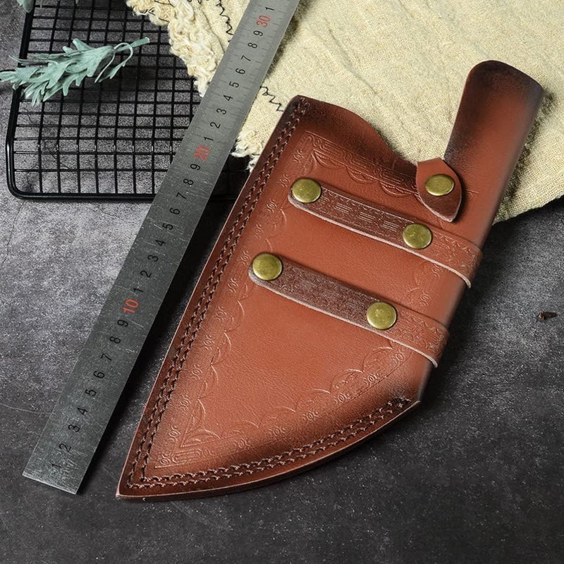 PU Leather Meat Cleaver Sheath Waterproof Wide Knife Cover Butcher Chef Knife Guards Kitchen Knives Blades Protector - Image 3