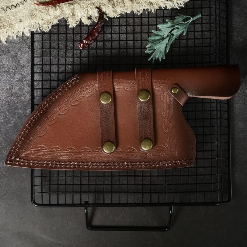 PU Leather Meat Cleaver Sheath Waterproof Wide Knife Cover Butcher Chef Knife Guards Kitchen Knives Blades Protector - Image 4
