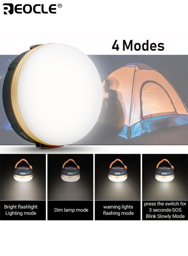 ريوكل فانوس تخييم LED محمول مع مصباح يدوي قابل للشحن عبر يو إس بي ضوء عمل ليلي ساطع جداً مادة مقاومة للماء مناسب للطوارئ المغامرات التخييم الصيد - Image 2