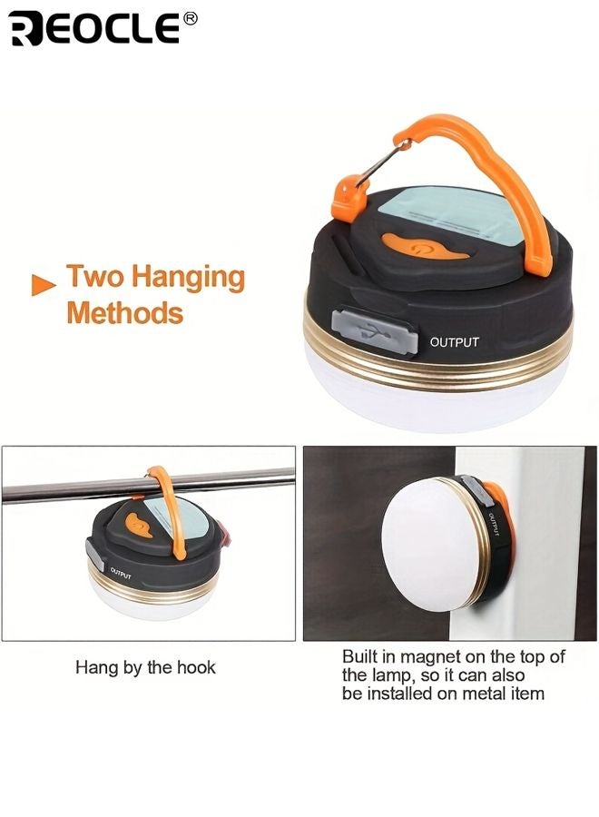 ريوكل فانوس تخييم LED محمول مع مصباح يدوي قابل للشحن عبر يو إس بي ضوء عمل ليلي ساطع جداً مادة مقاومة للماء مناسب للطوارئ المغامرات التخييم الصيد - Image 3