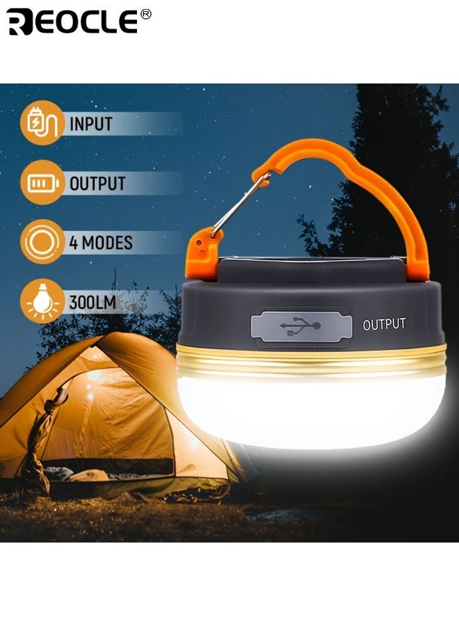 ريوكل فانوس تخييم LED محمول مع مصباح يدوي قابل للشحن عبر يو إس بي ضوء عمل ليلي ساطع جداً مادة مقاومة للماء مناسب للطوارئ المغامرات التخييم الصيد - Image 1