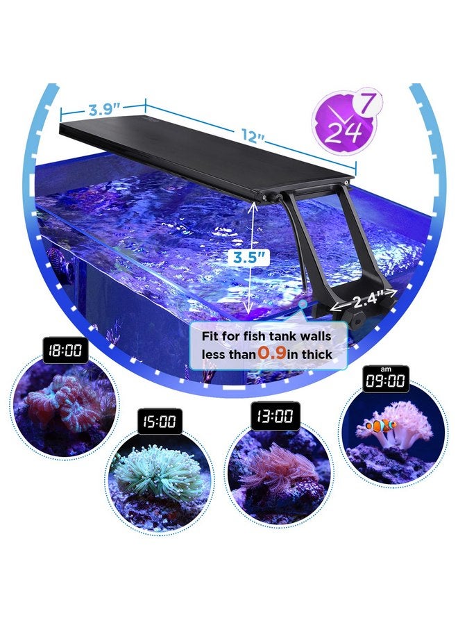 هايغر مصباح LED لحوض السمك المالح من hygger Clip On 24/7، وضع شروق الشمس - ضوء النهار - ضوء القمر 22 وات ووضع DIY، مؤقت قابل للتعديل سطوع قابل للتعديل لحوض السمك مع 7 ألوان لحوض المرجان البحري - Image 5