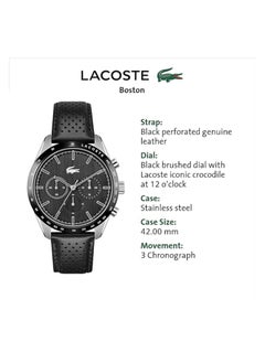 Lacoste Boston Men's Quartz Chronograph Stainless Steel(Model: 2011109) - pzsku/ZF471790856BCE930A9D4Z/45/_/1734429440/ad1427da-cc82-4eb1-973f-90b08d2cb875