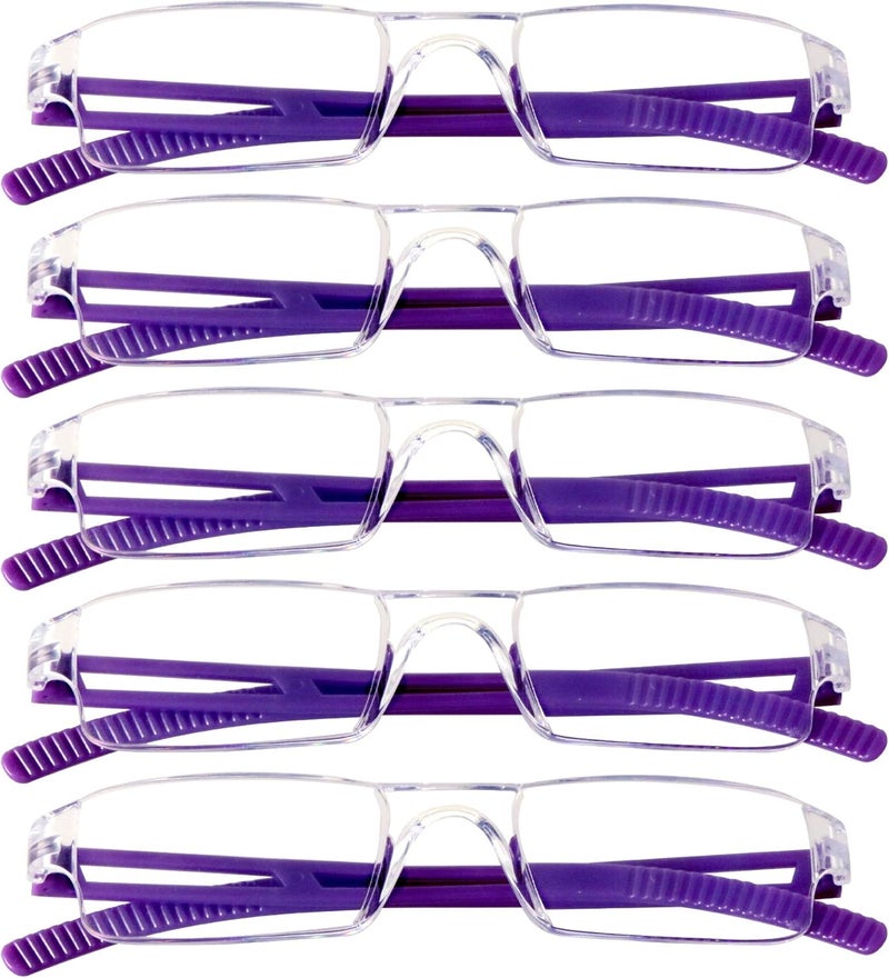 VisionGlobal 5/8 Pairs Reading Glasses, Computer Reading Glasses for Women and Men, Fashion Square Eyewear Frame - Image 1