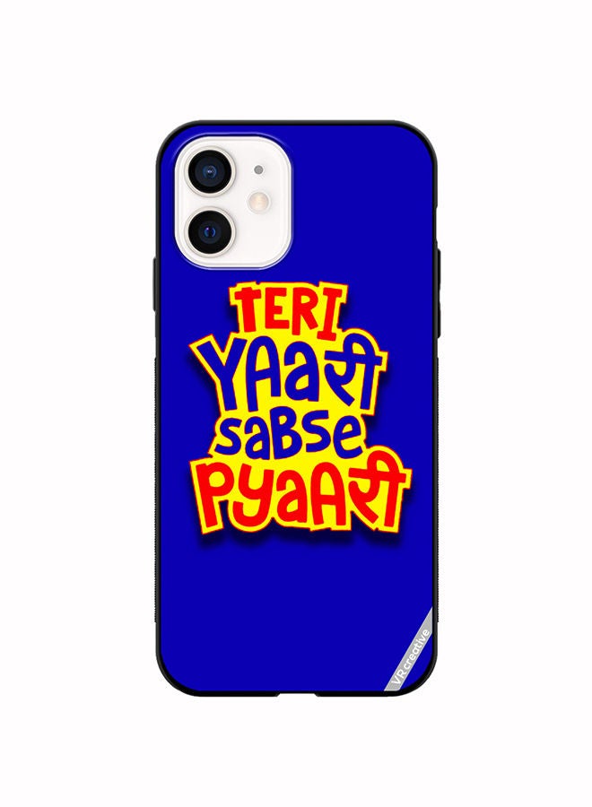 VR CREATIVE Protective Case Cover For Apple iPhone 12 mini Teri Yaari Sabse Pyaari Hindi Quots Design Multicolour - Image 1