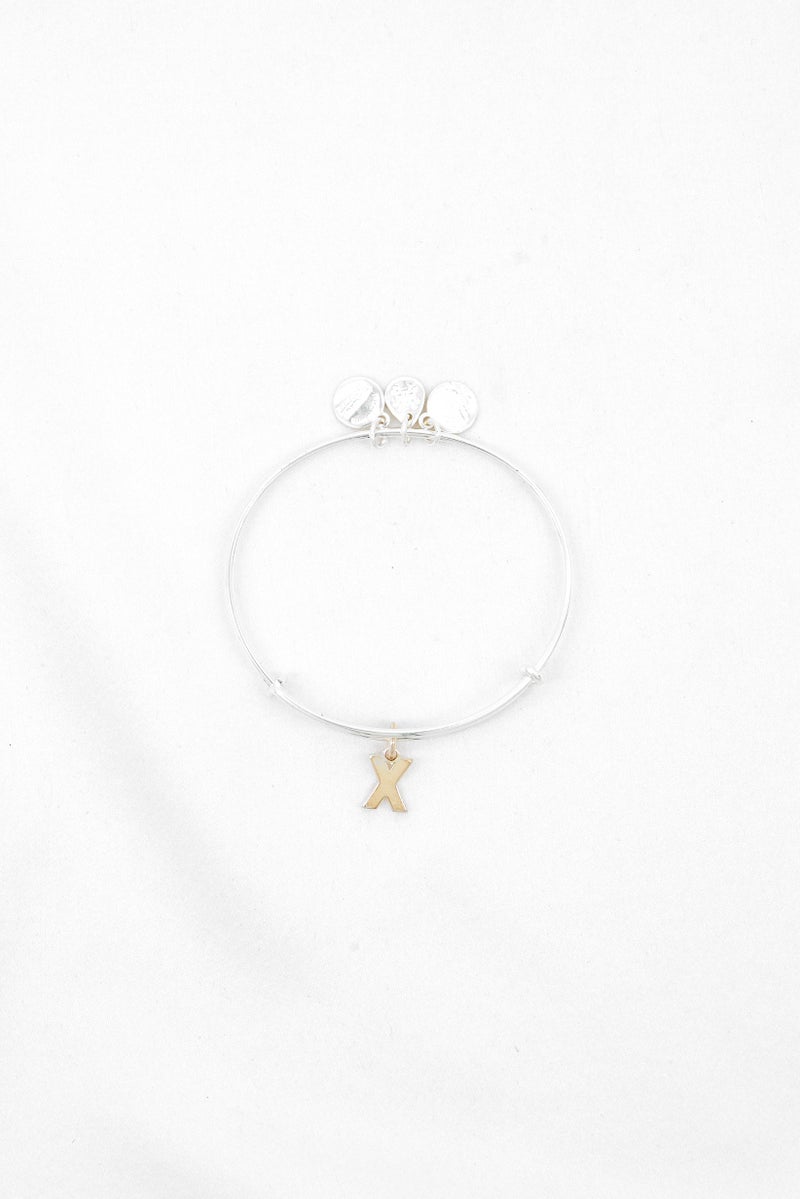ALEX AND ANI Women Stainless Steel Initial X Bracelet, Silver  - Image 2