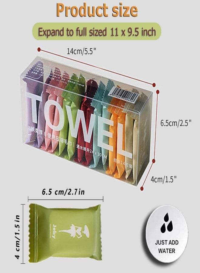 SYSVENT The Future مجموعة SYSVENT The Future المكونة من 14 قطعة من مناشف الوجه القطنية النقية المضغوطة للاستخدام مرة واحدة، مثالية للسفر، سهلة الحمل، لغسل الوجه واليدين، سميكة وكبيرة الحجم وقابلة لإعادة الاستخدام. - Image 3