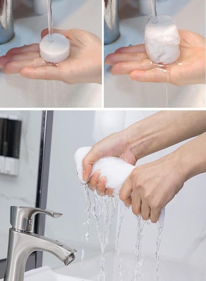 SYSVENT The Future مجموعة SYSVENT The Future المكونة من 14 قطعة من مناشف الوجه القطنية النقية المضغوطة للاستخدام مرة واحدة، مثالية للسفر، سهلة الحمل، لغسل الوجه واليدين، سميكة وكبيرة الحجم وقابلة لإعادة الاستخدام. - Image 4