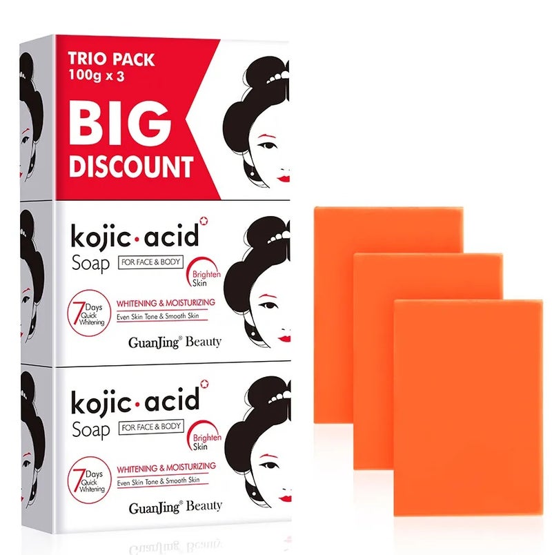 Kojic Acid Whitening Moisturizing Soap 100g * 3 pieces