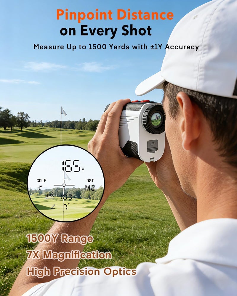 AZZWNGY Golf Rangefinder with Slope - 1500 Yards Laser Range Finder for Golf & Hunting - Image 2