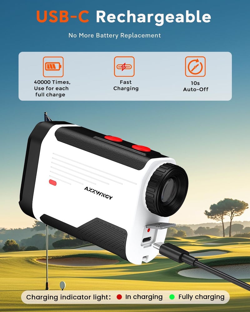 AZZWNGY Golf Rangefinder with Slope - 1500 Yards Laser Range Finder for Golf & Hunting - Image 5