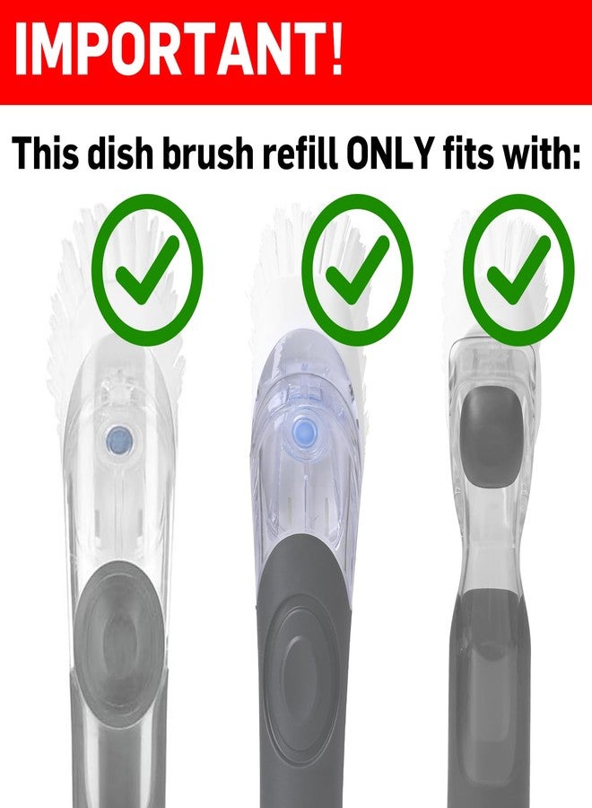 Pamrack Dish Brush Refill, 4 Pack Dish Brush Replacement Head for OXO Dish Brush, Brush Dispenser Refill Fits Soap Dispensing Handle - Image 2