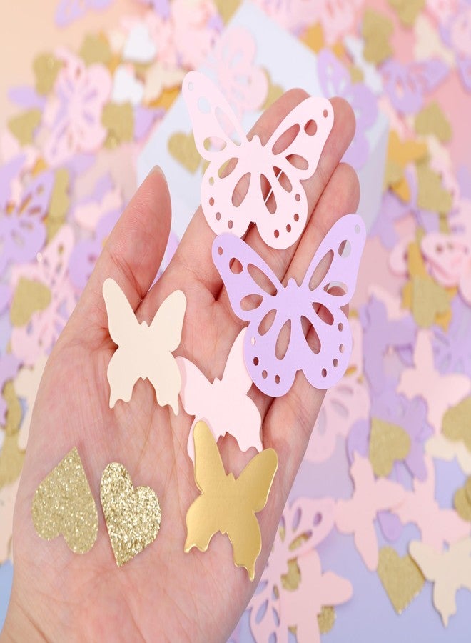 HIKLO Butterfly Table Scatter Confetti - Butterfly Table Decorations, Butterfly Birthday Decoration, Butterfly Themed Wedding/Bridal Shower/Baby Shower Party Supplies, 210 Pcs Pink Purple Gold Confetti - Image 4