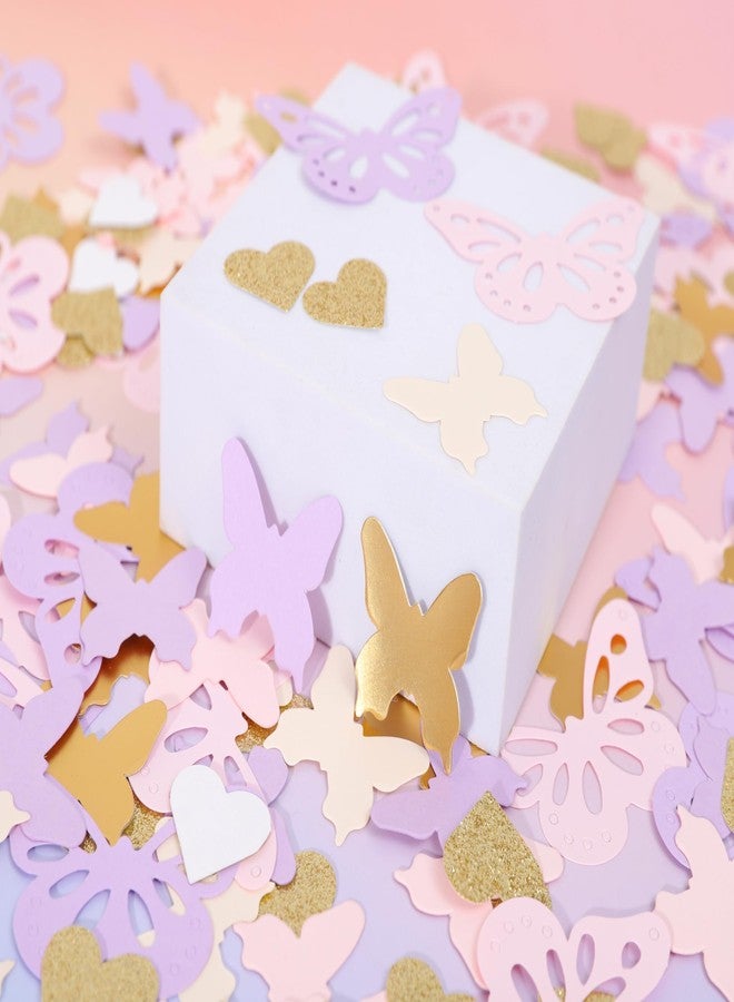 HIKLO Butterfly Table Scatter Confetti - Butterfly Table Decorations, Butterfly Birthday Decoration, Butterfly Themed Wedding/Bridal Shower/Baby Shower Party Supplies, 210 Pcs Pink Purple Gold Confetti - Image 3