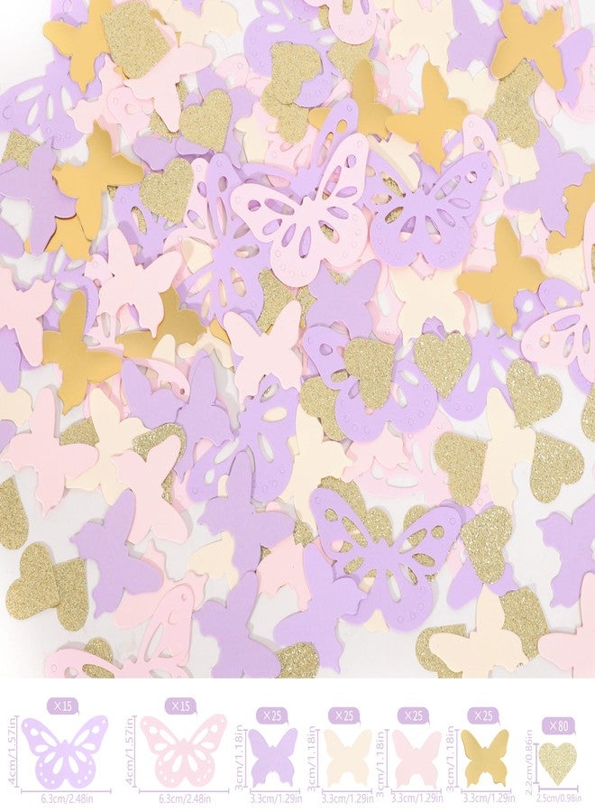 HIKLO Butterfly Table Scatter Confetti - Butterfly Table Decorations, Butterfly Birthday Decoration, Butterfly Themed Wedding/Bridal Shower/Baby Shower Party Supplies, 210 Pcs Pink Purple Gold Confetti - Image 2