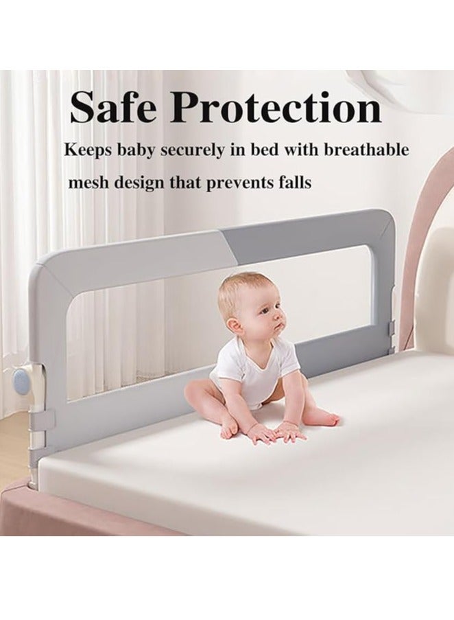 Foldable Toddler Bed Rails,Safety Baby Bed Rails Guard, Bed Fence Protector Rail, Adjustable Heights Kid Bed Guard Rail for Twin Queen King Full Size Beds 1.5m - Image 2